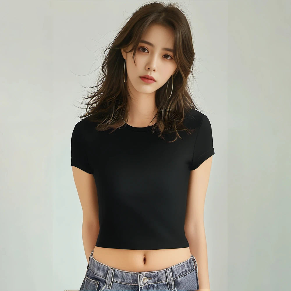 Solid Color Basic Short Sleeve Tee