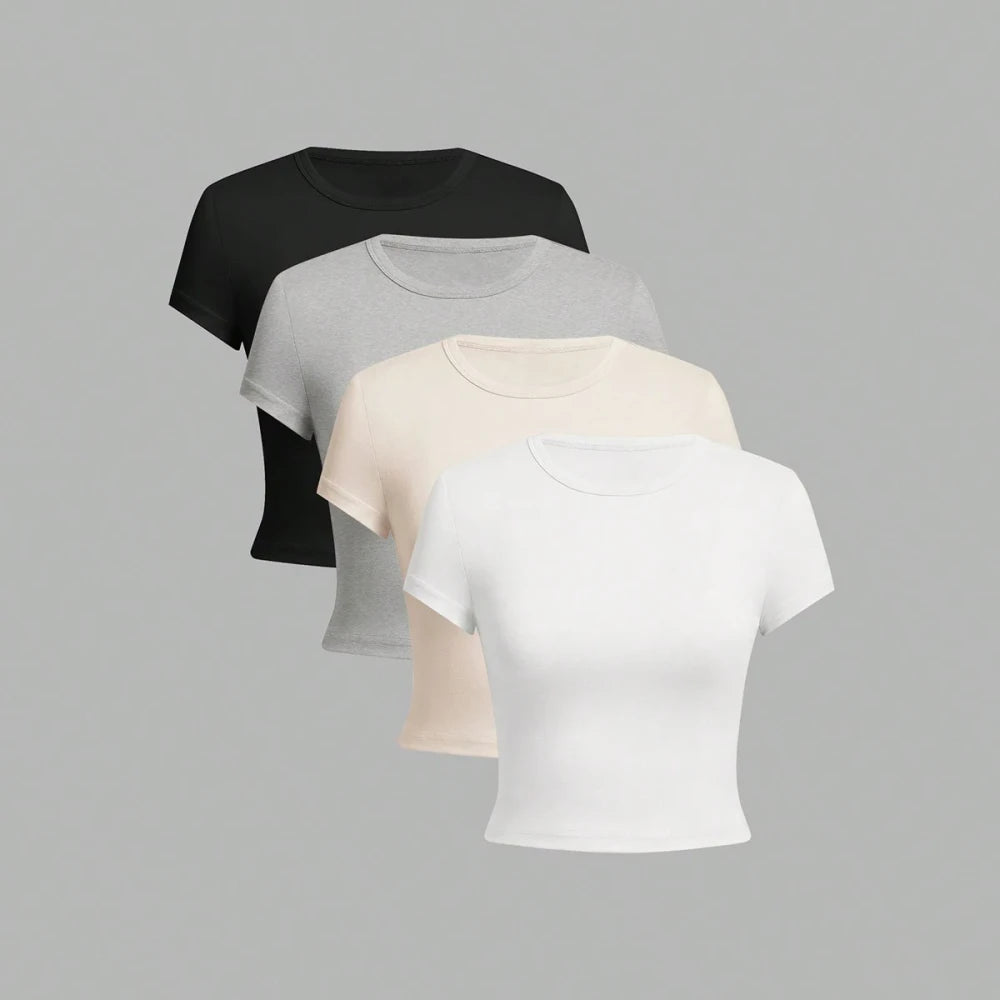 Solid Color Basic Short Sleeve Tee