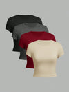 Solid Color Basic Short Sleeve Tee
