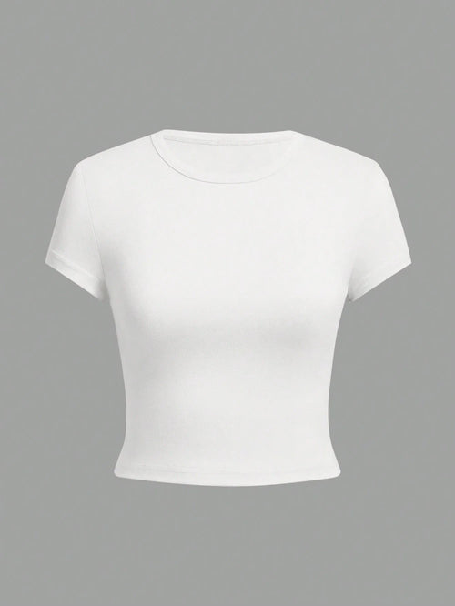 Solid Color Basic Short Sleeve Tee