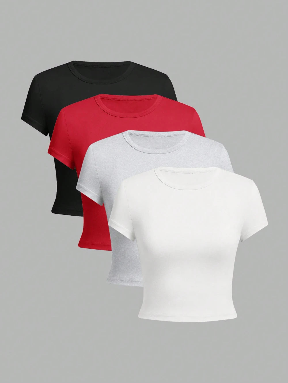 Solid Color Basic Short Sleeve Tee