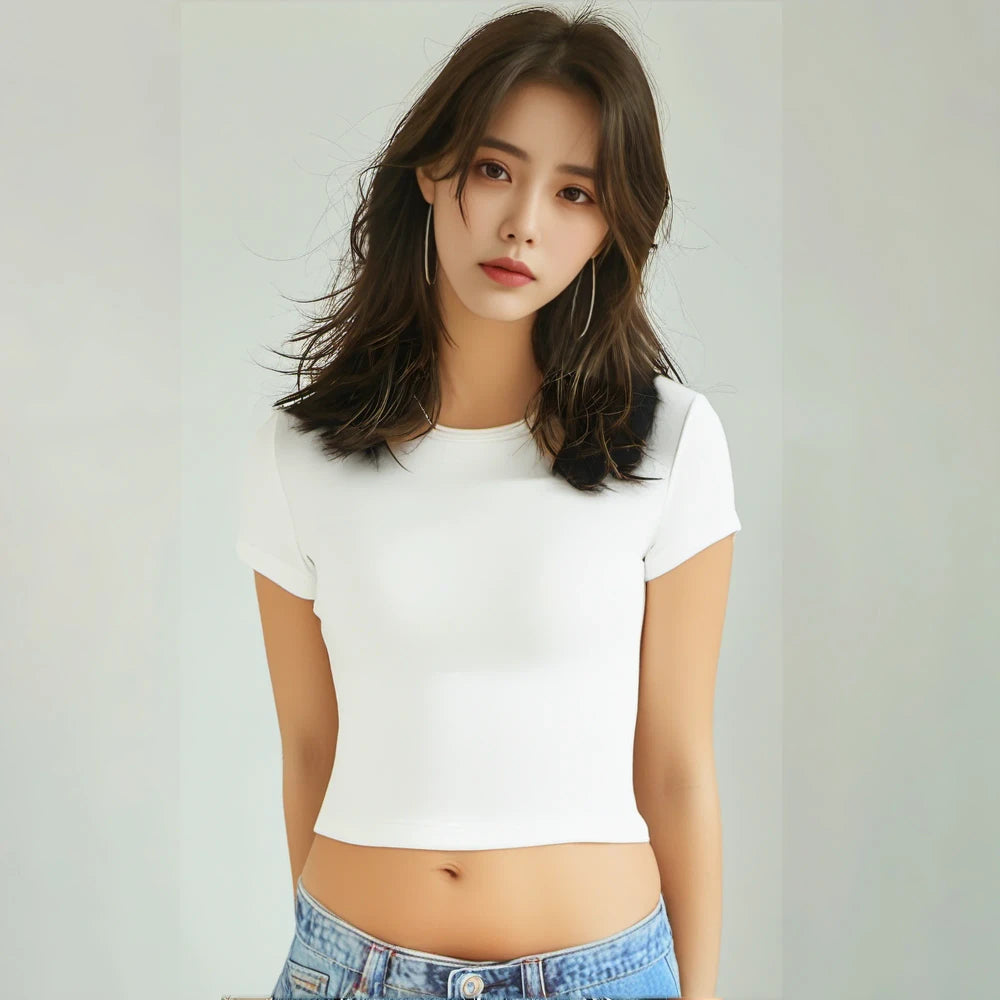 Solid Color Basic Short Sleeve Tee