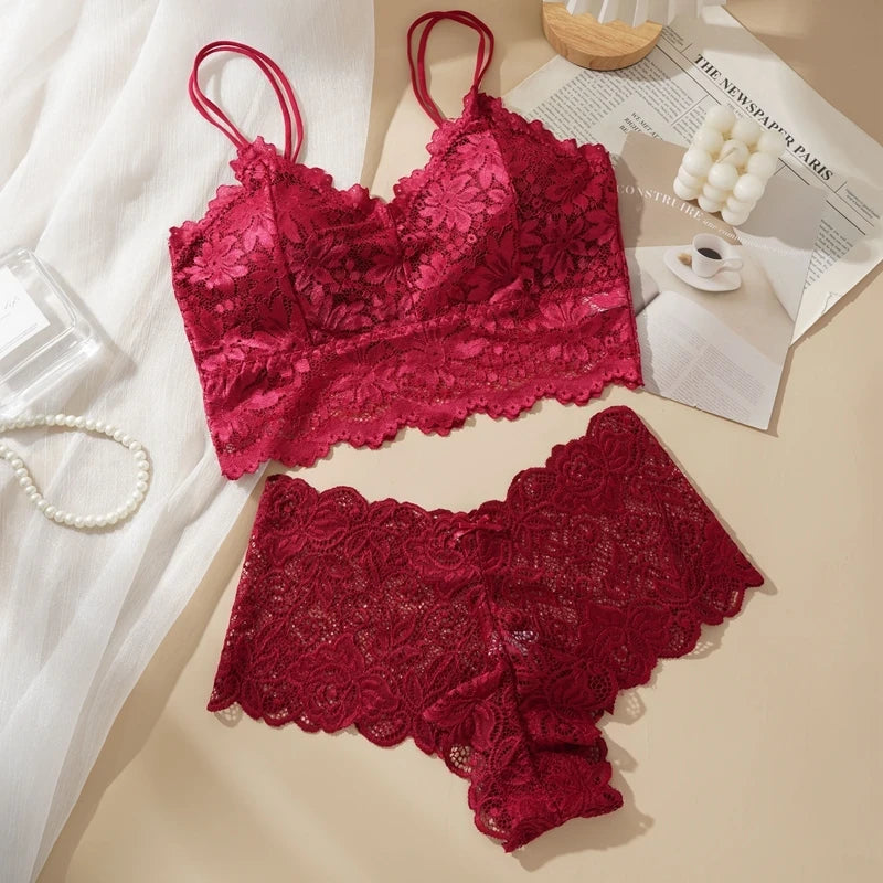 Wire Free Lace Bra Set
