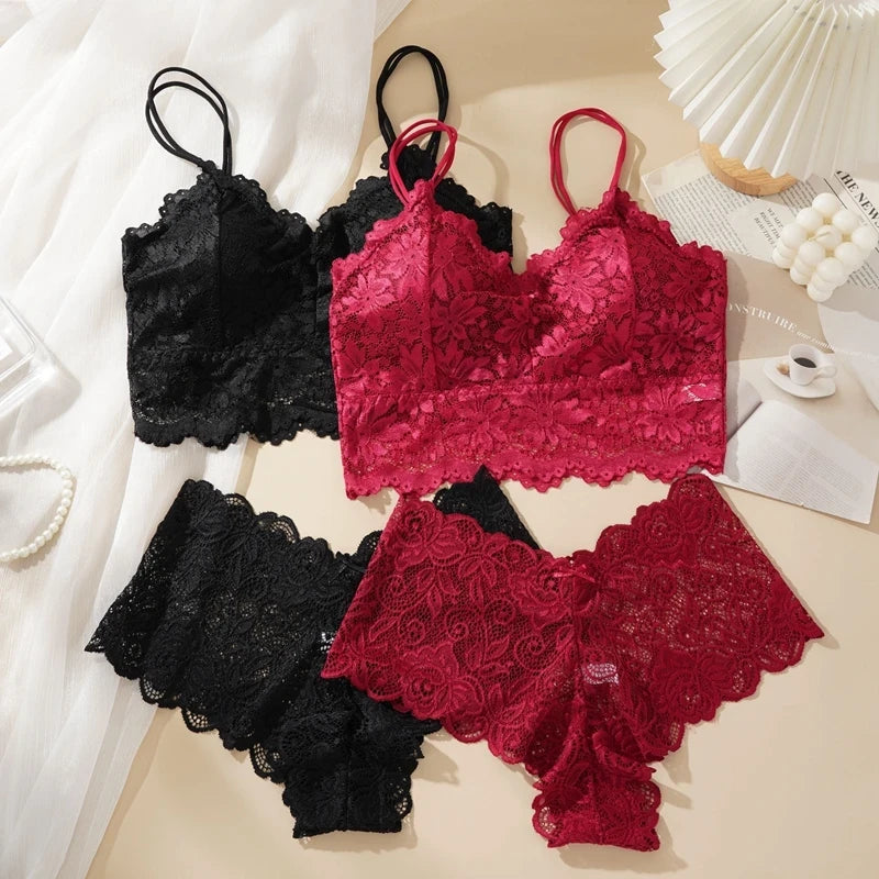 Wire Free Lace Bra Set