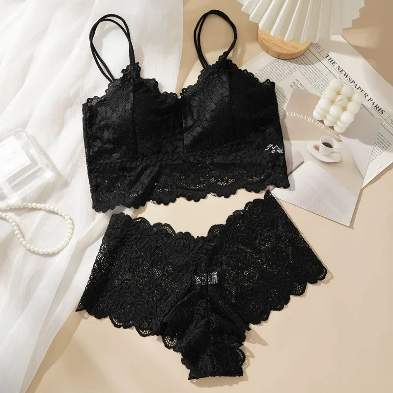 Wire Free Lace Bra Set